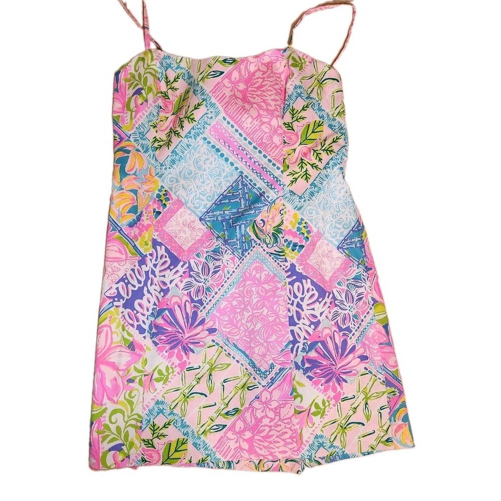 Lilly Pulitzer Shelli Stretch Dress Block Party Size 16 NWT Sweetheart Tie Back - Picture 10 of 10